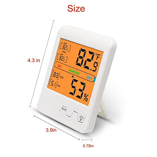 Treedix Дигитален Влагомер Стаен Термометър Стаен Домашен Електронен Термометър и Сензор за Влага с Температурен