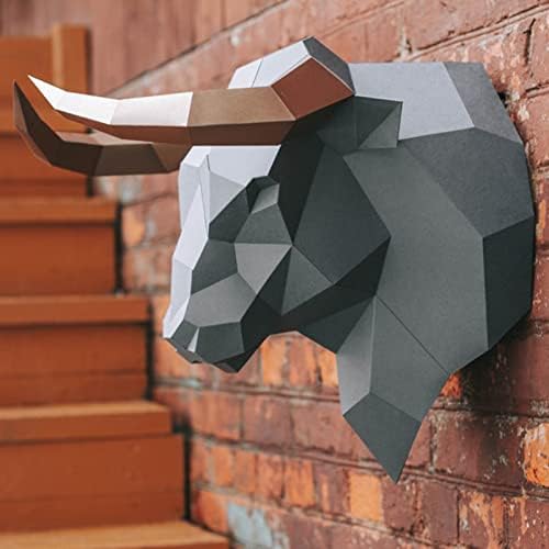 WLL-DP на 3D Формата на Главата на Бик Хартиен Трофей направи си САМ Украса на Стената Творчески Пъзел Оригами Геометрична Книжен