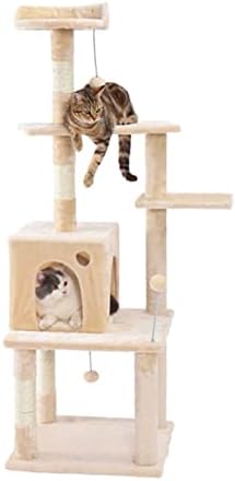 WYFDP Когтеточка за котки и Котенков Дърво с играчка мишка Легло на най-високо ниво за Релаксация, Мек сън, Драскотини