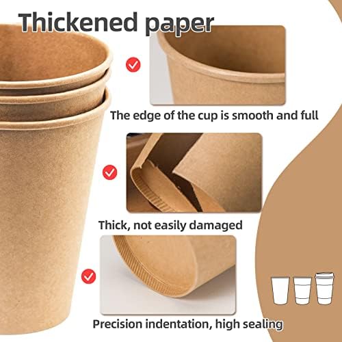 PANSUN Selected [192 опаковки] кафени чаши от крафт хартия на 12 унции, херметически затворени чаши за топли