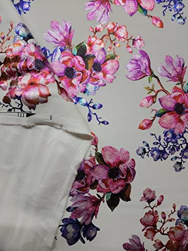 Розово-Бяла кърпа с флорални техно-фольгированным принтом, добре продаваният The Yard от Еластичен Полиестер / ликра