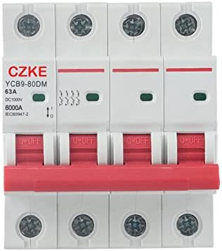 Автоматичен прекъсвач за постоянен ток, XJIM YCB9-80DM 4P, използван за фотоволтаична система за сигурност 6kA 1000V DC (Цвят: