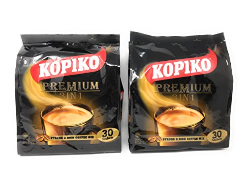 2 Опаковки разтворимо кафе Kopiko 3 в 1, 21,2 унция (30 пакетчета)