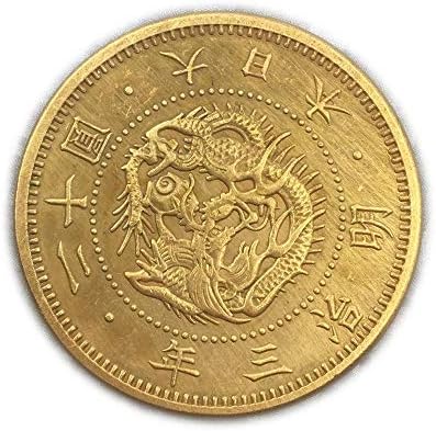 Чеканная Японската три години Златна Възпоменателна Монета от Епохата на Мейджи с Релефни Микро-Chapter collectionCoin