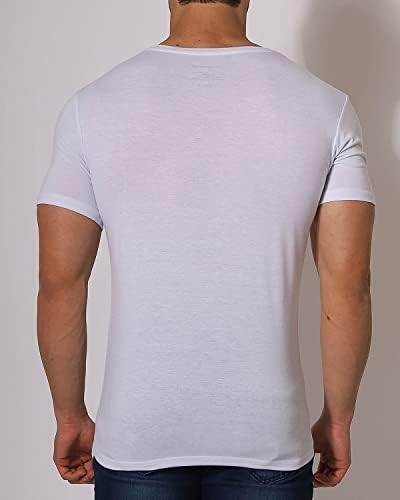 Мъжка Тениска С V-образно деколте, Обикновена Къса Ризи, Модни Облегающая Тениска За Бодибилдинг, фитнес зала