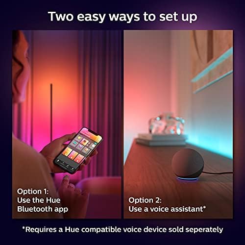 Philips Hue Bluetooth Gradient Ambiance Smart Lightstrip Основен комплект с дължина 2 м /6 фута със приставка адаптер с Echo