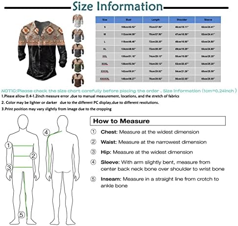 Мъжки Ежедневни Пуловер Голям Размер, Върхове с 3D Дигитален Печат, тениски С Дълъг Ръкав в Ретро Стил С V-образно деколте, Модерна