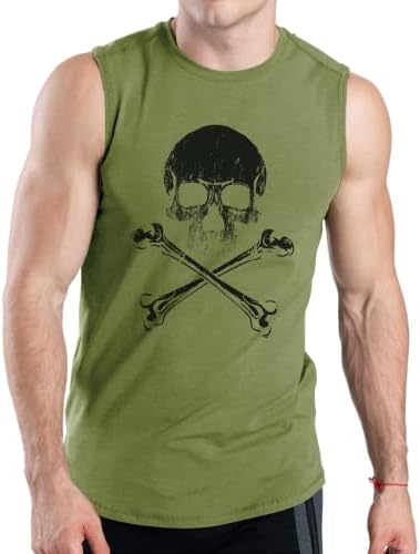 Мъжки Мускулна Майк BlackTeak, Тениска за тренировки във фитнеса с изображение на Черепа