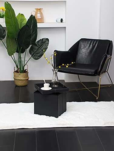 Сгъваема Пуфовидная Поставка за краката RUNJIN, Квадратен Кубичен Столче за съхранение на бельо с покритие от пяна с памет