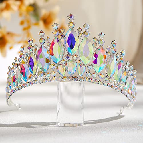 AW Сватбена Тиара за жени, кристален сватбената корона, диадема Принцеси за Момичета, короната на кралица с Кристали,