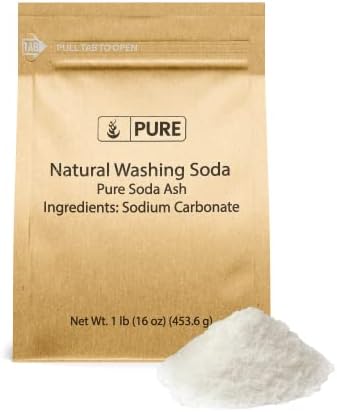 ЧИСТА Природна Сода за пране (1 паунд), Дългогодишна Опаковка, Универсален Почистващ препарат, Омекотител на водата,