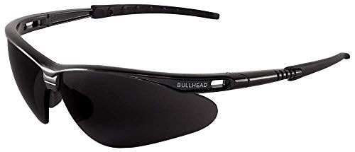 Защитни очила Bullhead BH633AF Stinger в Кристално-Черна рамка, Дымчатые фарове за лещи, Сиви TPR носа и уиски