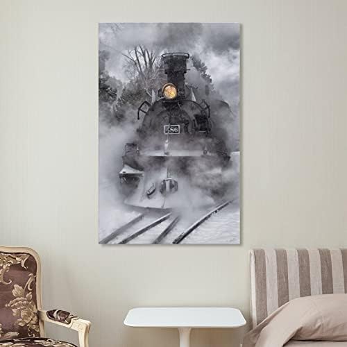 Плакати с Образа на Димен влакове, Ретро Локомотив, Стенно Изкуство, Картини с Железопътен Влак, Щампи върху