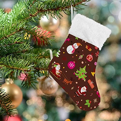 Коледни Чорапи ALAZA, Реколта Коледни Елементи, Класически Персонализирани Малки Чулочные Украса за Семейни празници, Определени