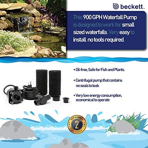 Потопяема Помпа за филтриране на езера и Водопади Beckett Corporation DP800W, 900 Литра На Час, Черен