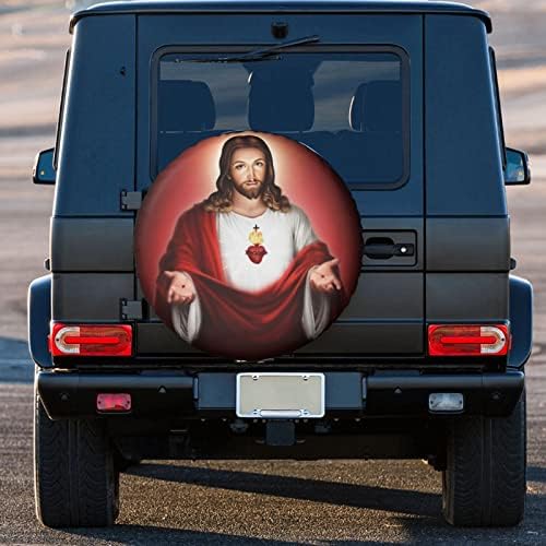 Калъфи за гуми Sacred Heart of Jesus Защита От Слънцето с UV-Защита на Протектори за Колелата на Гуми за Товарни Гуми Протектор
