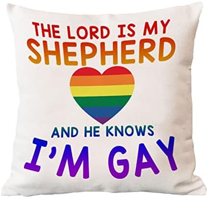 Калъфка За възглавница Господ е Мой Пастир, и Той Знае, че съм гей, Калъфка За възглавница, една Лесбийка, гей, Напредък,