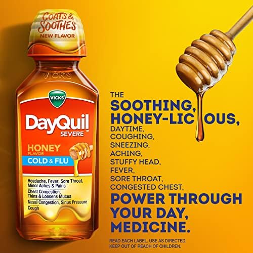 Дезинфекционен Спрей Microban Vicks DayQuil + Nyquil Honey При Силна Простуда / Грип, С Аромат на цитрусови плодове,