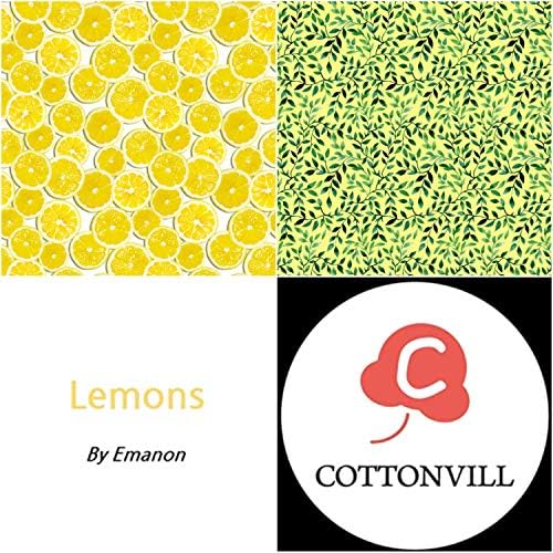 COTTONVILL EMANON Collection 20 броя от памучен плат с принтом (14 бр., лимони)