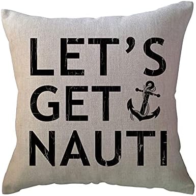 ULOVE LOVE YOURSELF Крайбрежната Плажна Калъфка Let ' s Get Nauti's Anchor House Decor Калъфки За възглавници Морски