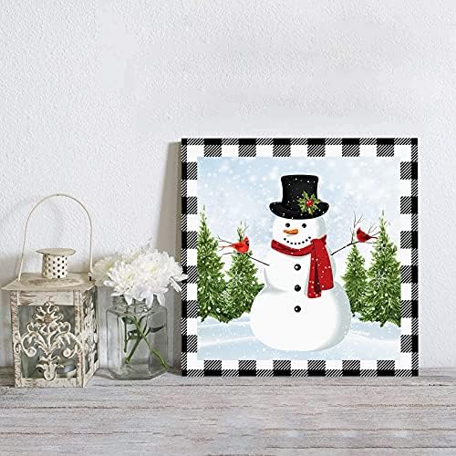Коледен Снежен човек Борова Гора САМ Живопис с маслени Бои по Брой Комплекти за Възрастни и Деца, Начинаещи, Коледни