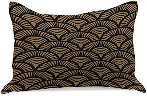 Калъфка за възглавница от стеганого одеяла Ambesonne с Раковина, Реколта Абстрактни Миди в стил арт деко в естествени