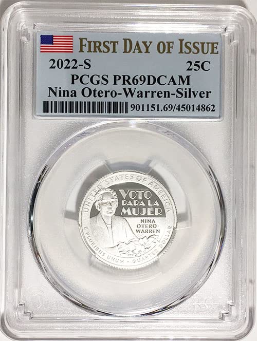 Носителка на сребърен медал на Американската женски четвърти 2022 година Нина Otero-Уорън Квартал PR 69 DCAM