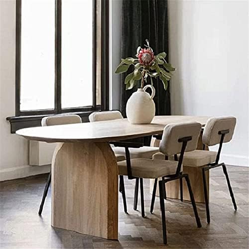 Модерен Масивна Овална маса NIUYAO с двойна стойка от дърво в стил Ваби-съби, Проста Мебели за трапезария и кухня за почивка
