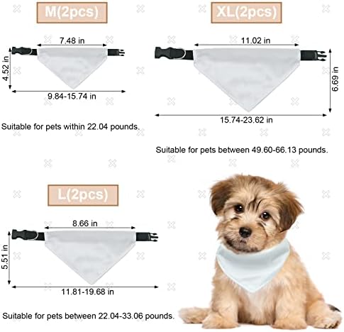 HACRAHO сублимационен печат на Празна Кърпа за кучета, 2 бр, Однотонная Бяла Кърпа за домашни кучета, направени