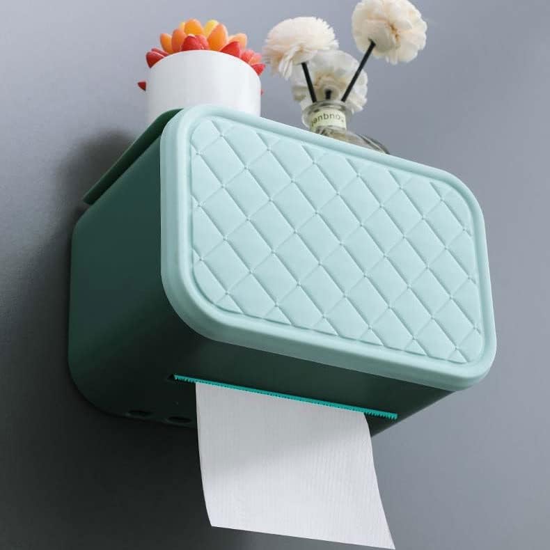 XXXDXDP Многофункционален Държач за тоалетна хартия, Водоустойчива Кутия за съхранение на тоалетни кърпички, Монтиране на
