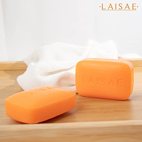 Осветляющее сапун LAISAE с витамин С от тъмните петна по лицето и тялото, за хидратация с масло от шеа, ниацинамидом и витамин