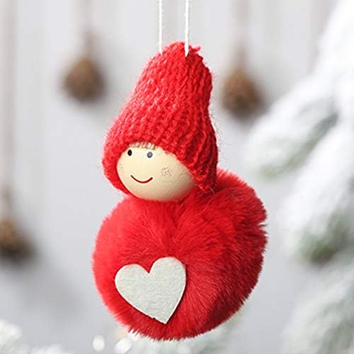 ULTNICE Украса за Коледно Плюшено Балон във формата на Сърце Снежен Ангел Кукла Висулка Занаяти Елфи Висящи за Коледните