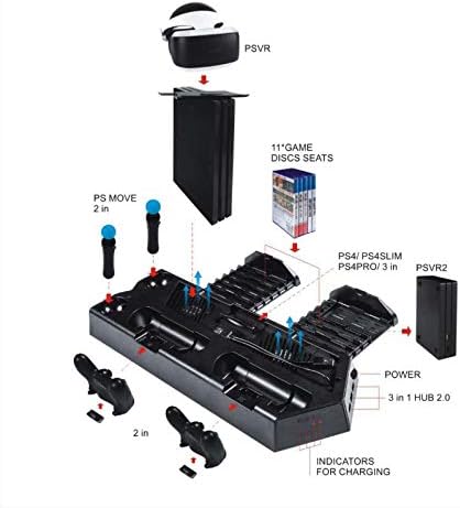 MeterMall Нова Вертикална Охлаждаща Поставка зарядно устройство за Контролери PS4 Slim PRO VR Мултифункционална Поставка За Охлаждане