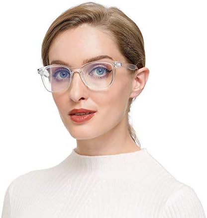 VNCHY Очила със Синя Светлина, Прозрачни Лещи, Защита От Пренапрежение на Очите, Компютърни Очила за Четене,
