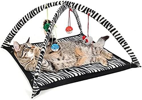 FEGOCLT Забавни Котки Детска Палатка с Извънбордов Топката Играчки Топки Котки Легло Палатка Коте Подложка За Упражняване