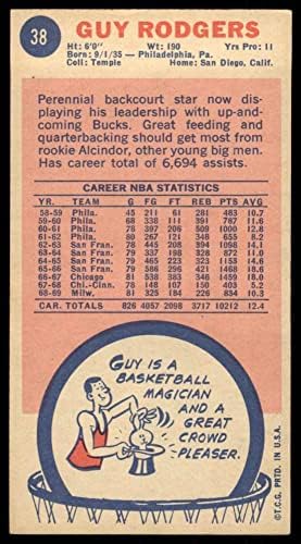 1969 Topps 38 Гай Роджърс Милуоки Бъкс (Баскетболно карта) VG/БИВШ Бъкс Темпъл