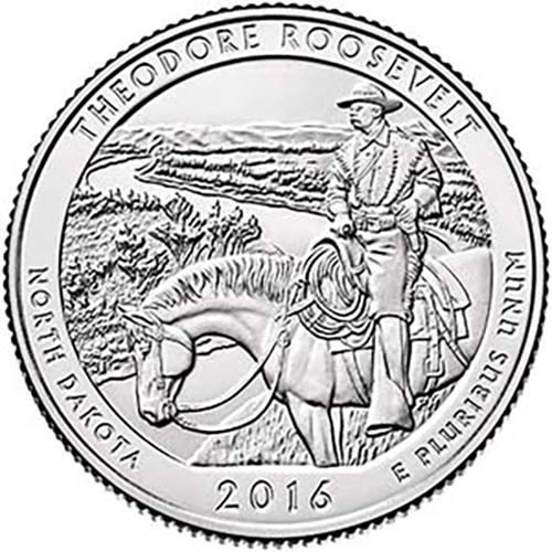 Монетен двор на САЩ, без да се прибягва г. с плакированным покритие Theodore Roosevelt National Park Quarter