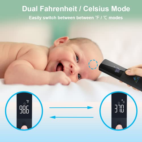 Безконтактен Дигитален Термометър Amplim без докосване на Челото за възрастни, деца и Бебета, Безконтактно