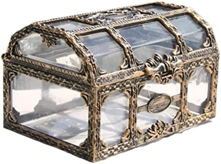LUKEO Ретро Кутия За Съхранение на Пиратски Съкровища, Скъпоценни Камъни, Бижута Украшение, Женски Бижута Дисплей, Пътна чанта