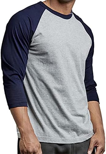 Мъжка Бейзболна Риза С 3/4 ръкав - Памучен Ежедневни Ризи От Джърси, Тениска Raglan