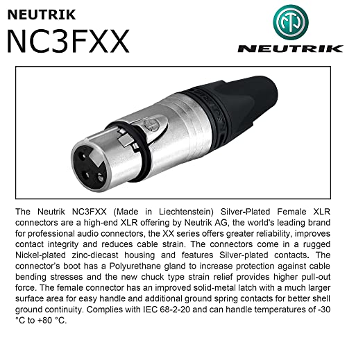 Най-ДОБРИТЕ В СВЕТА КАБЕЛИ 6 Броя - 50-Крак Балансиран микрофон, кабел, обичай с помощта на Mogami 2549 (черен) Кабели и конектори Neutrik NC3MXX и NC3FXX сребрист цвят XLR