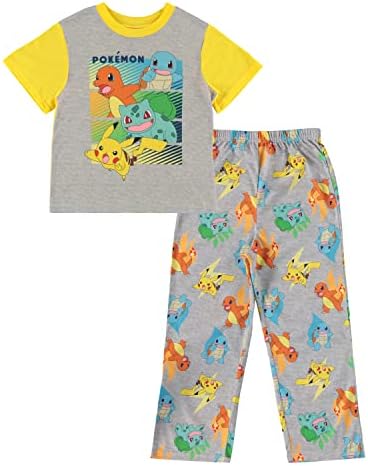 Пижамный комплект Pokemon Boys с Pikachu за момчета - Пижама с къси ръкави от 3 теми - Пижамный комплект с къси ръкави,