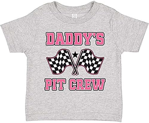 Тениска за деца inktastic татко Pit Crew Design с Клетчатыми Знамена