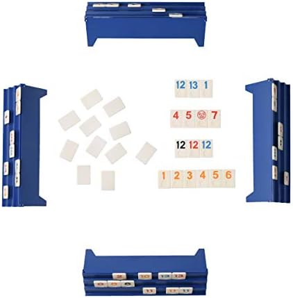 Point Games Класическа игра на Rummy, в реален размер, с 3-уровневыми сгъваеми рафтове и плочки, в тежка рамка от
