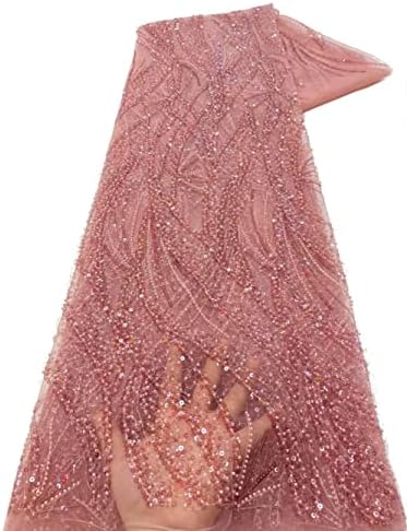 Стара Дирд Африкански блестящи дантелени платове с пайети Плат за сватбена рокля, расшитая мъниста плат, блестящи вечерни
