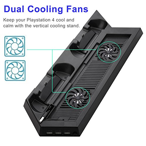 Охлаждаща Вентиляторная станция CITTATREND за PS4 Slim / обикновена PlayStation 4, Вертикална поставка с док-станция