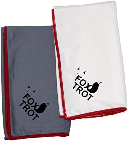 Кърпички за полиране от микрофибър Fox Trot Large (2 пакета, бели | Сиви) | Без разводи, гладка, даващ блясък и прозрачност