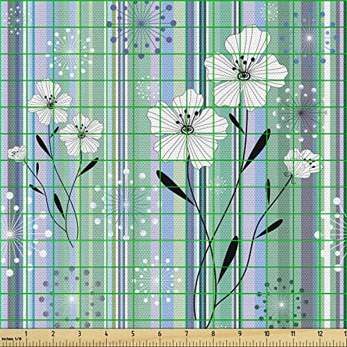 Лунна Цветен плат двор, Модел вертикални райета с Цветя аппликацией Абстрактна Природа, Декоративна тъкан за тапицерия
