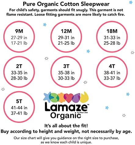 Lamaze Organic Baby/цели Пижама-участък от чист органичен Памук с крака за малки момичета, за бебета и деца,