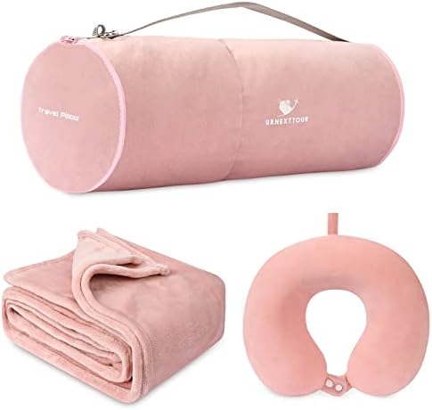 Пътното Одеяло и възглавница - Висококачествено Меко Одеяло за самолет с Трайна пътна чанта, каишка за пренасяне, Компактна